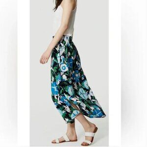 LOFT Tropical Print Maxi Skirt - Blue and Green